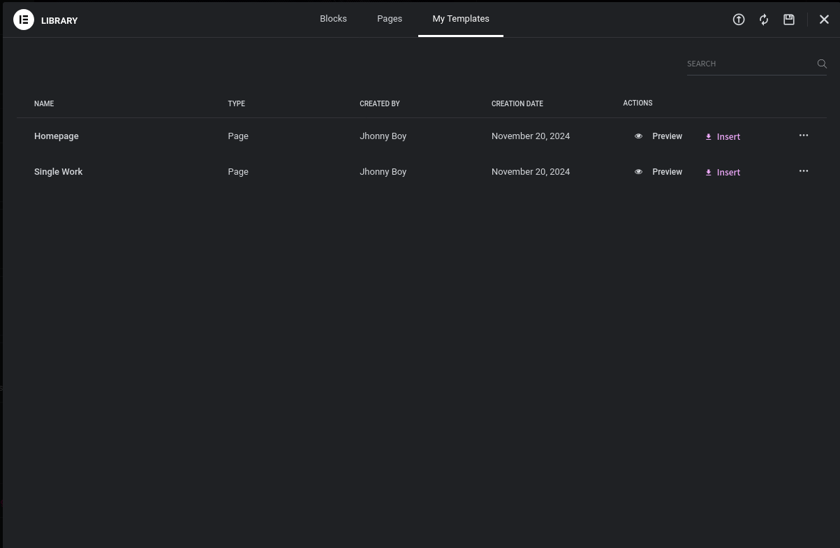 Elementor settings