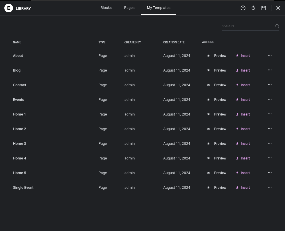 Elementor settings